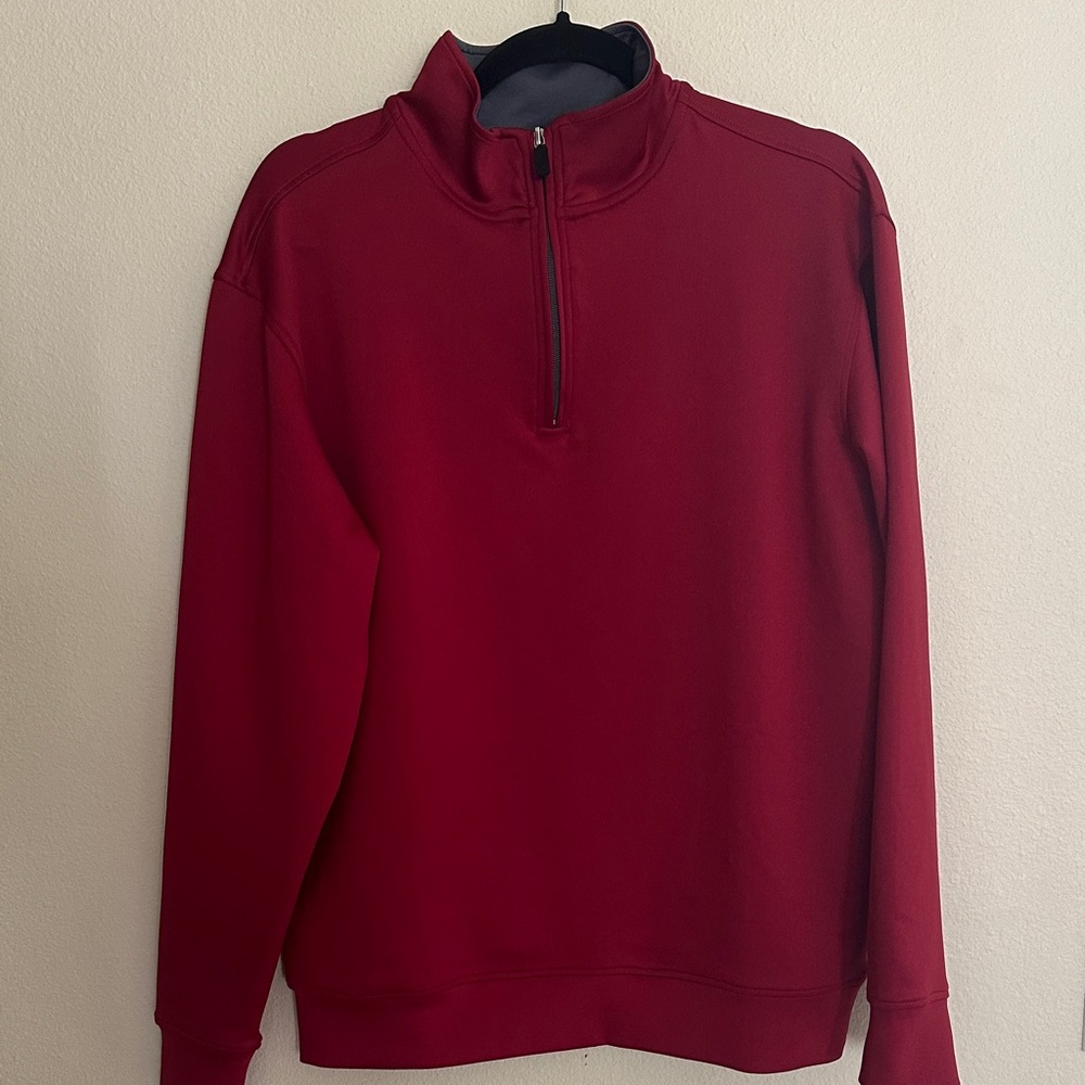 Oxford America Men's Zip-Up Sweater in Deep Red NWOT